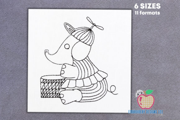Black and White Lineart Elephant Review