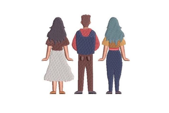 Review: Flat Vector Characters Back View for Sweatshirts