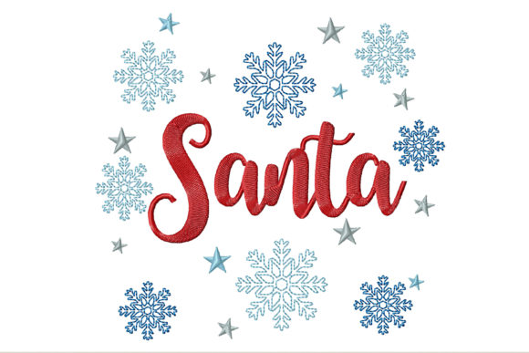 Snowflakes with Stars and Text Santa Review